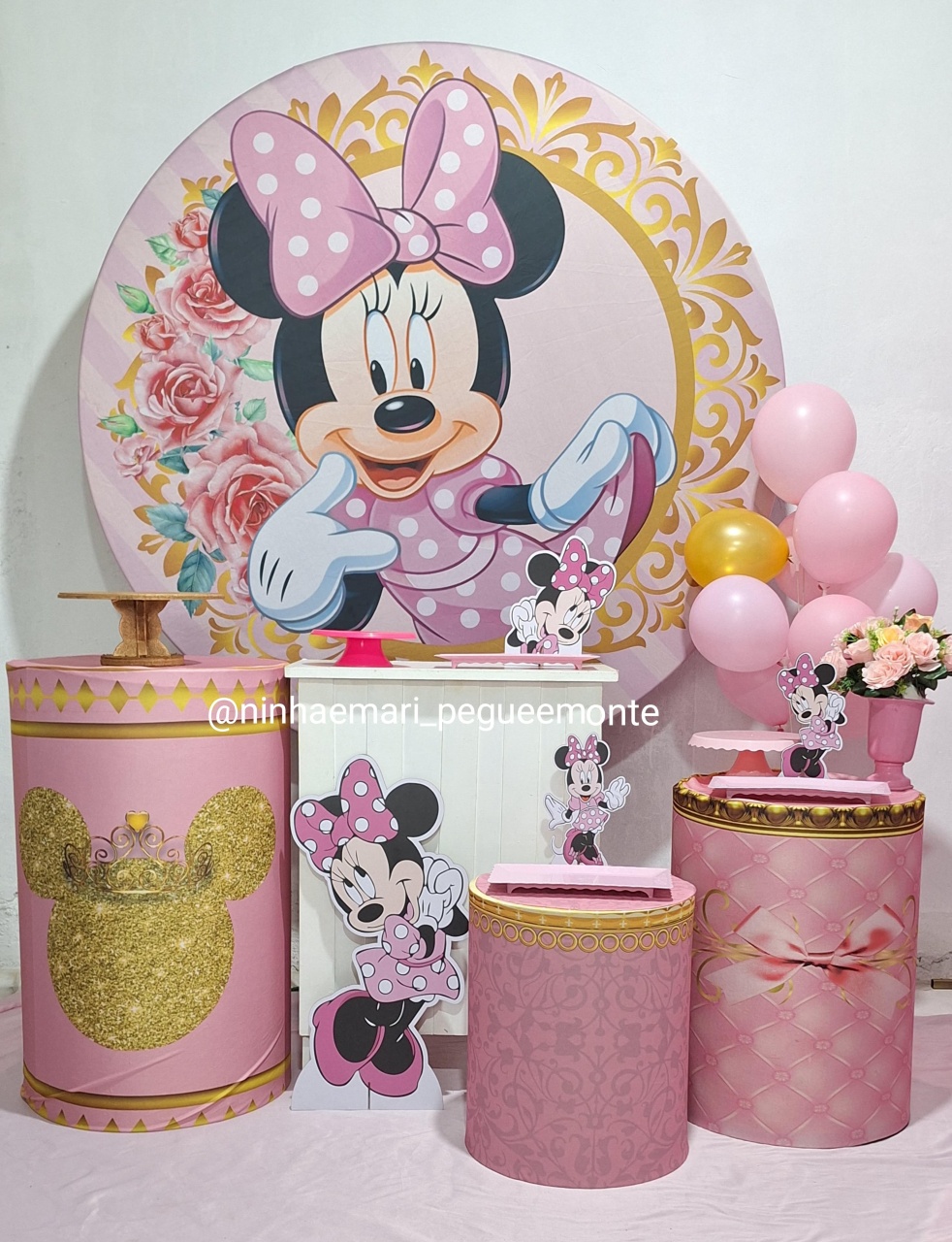 Kit Ouro Minnie Rosa - N&M-pegue e monte
