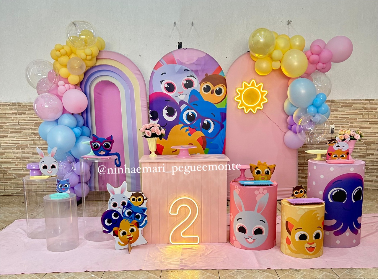 Decoração Bolofofo Menina 3 - N&M-pegue e monte