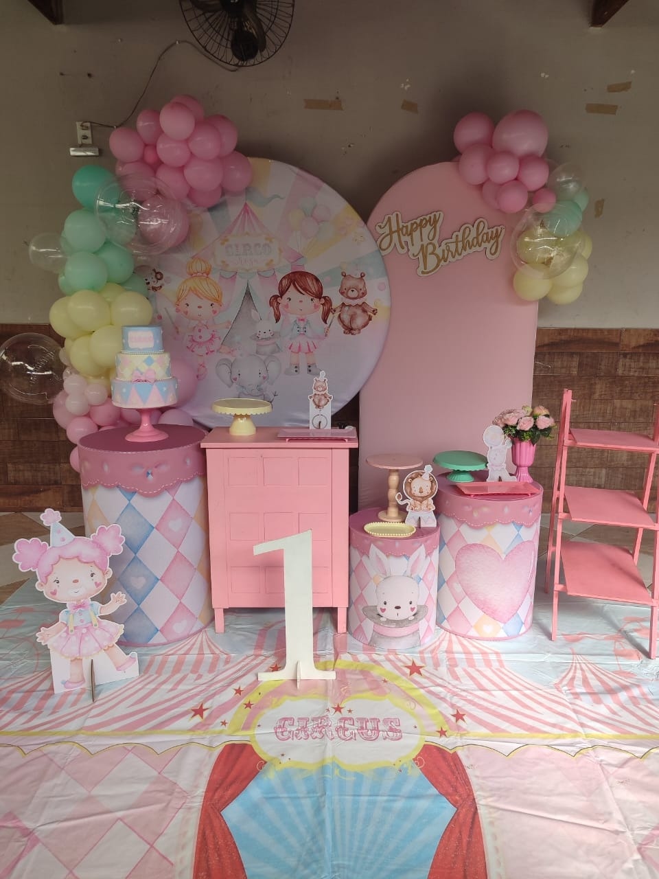 Decoração Circo Rosa  - N&M-pegue e monte