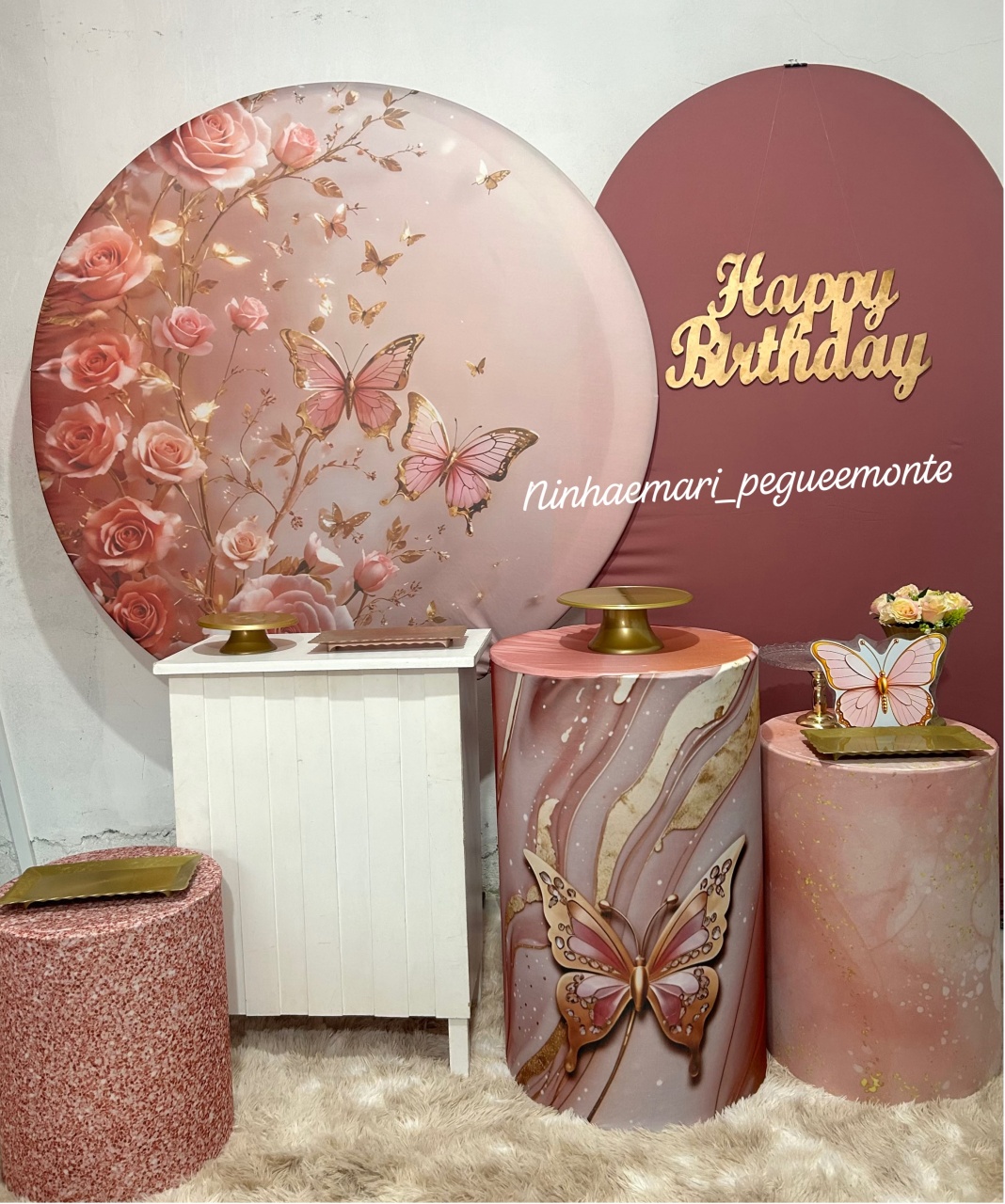 Kit Diamante Borboleta Rose - N&M-pegue e monte