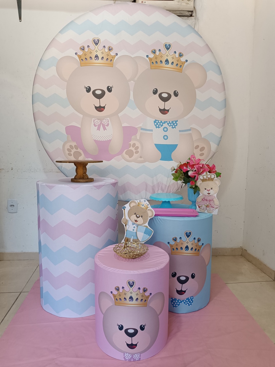 Kit Prata Ursinho E Ursinha Realeza - N&M-pegue e monte