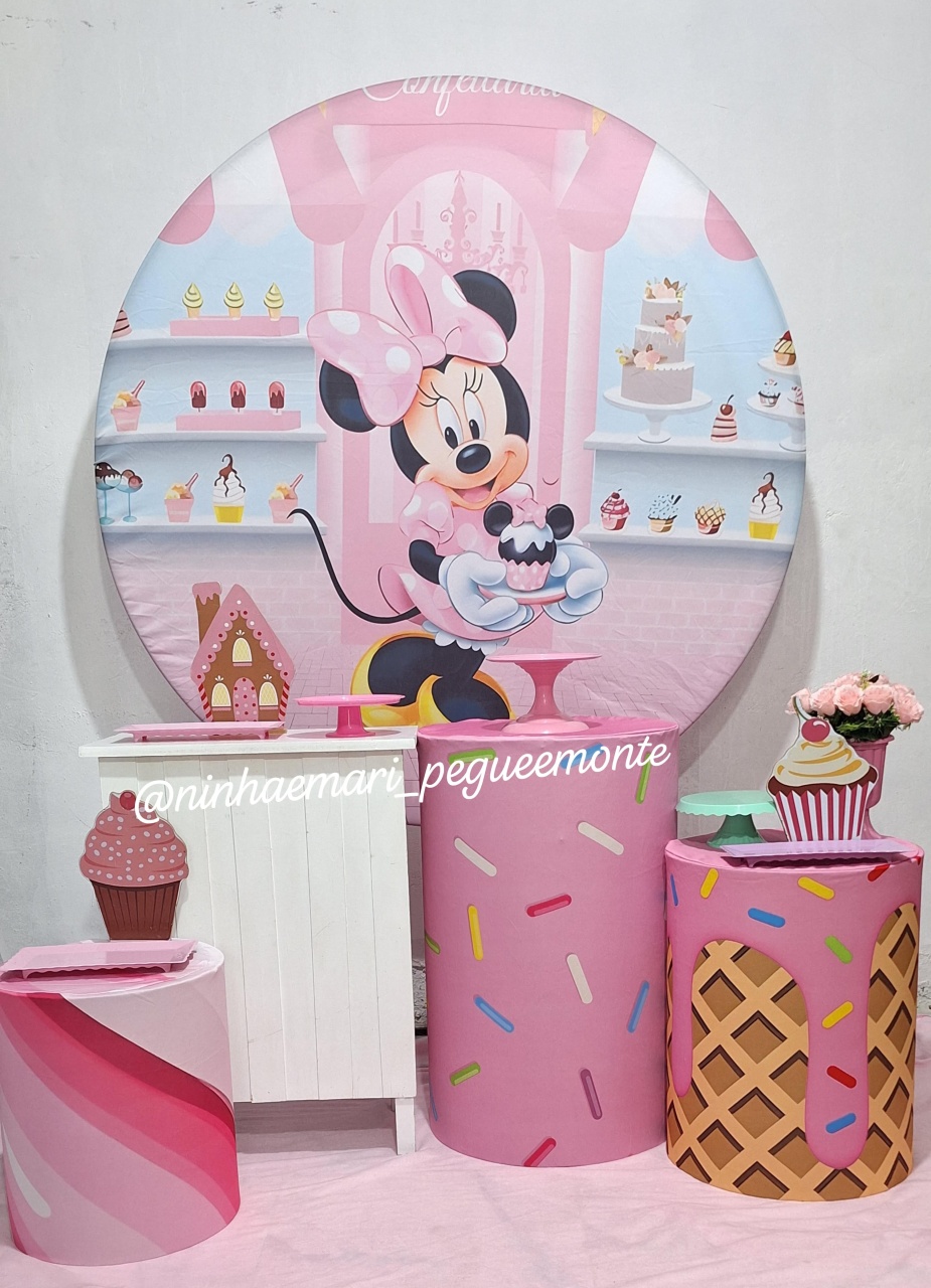 Kit Ouro Minnie Confeiteira  - N&M-pegue e monte