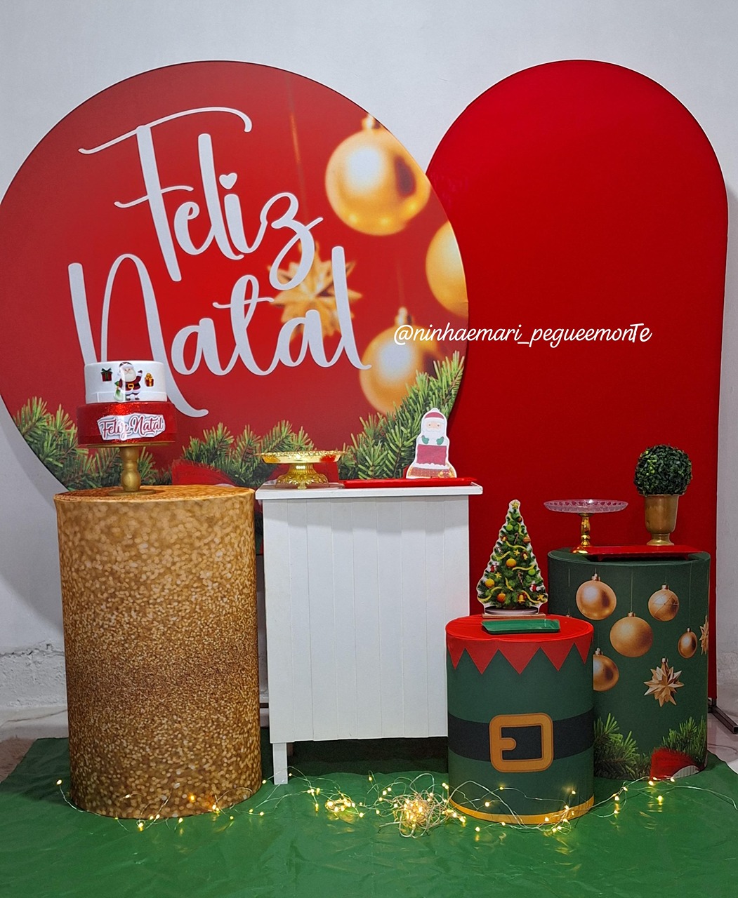Kit Diamante Feliz Natal 1 Enfeite Bola Dorado - N&M-pegue e monte