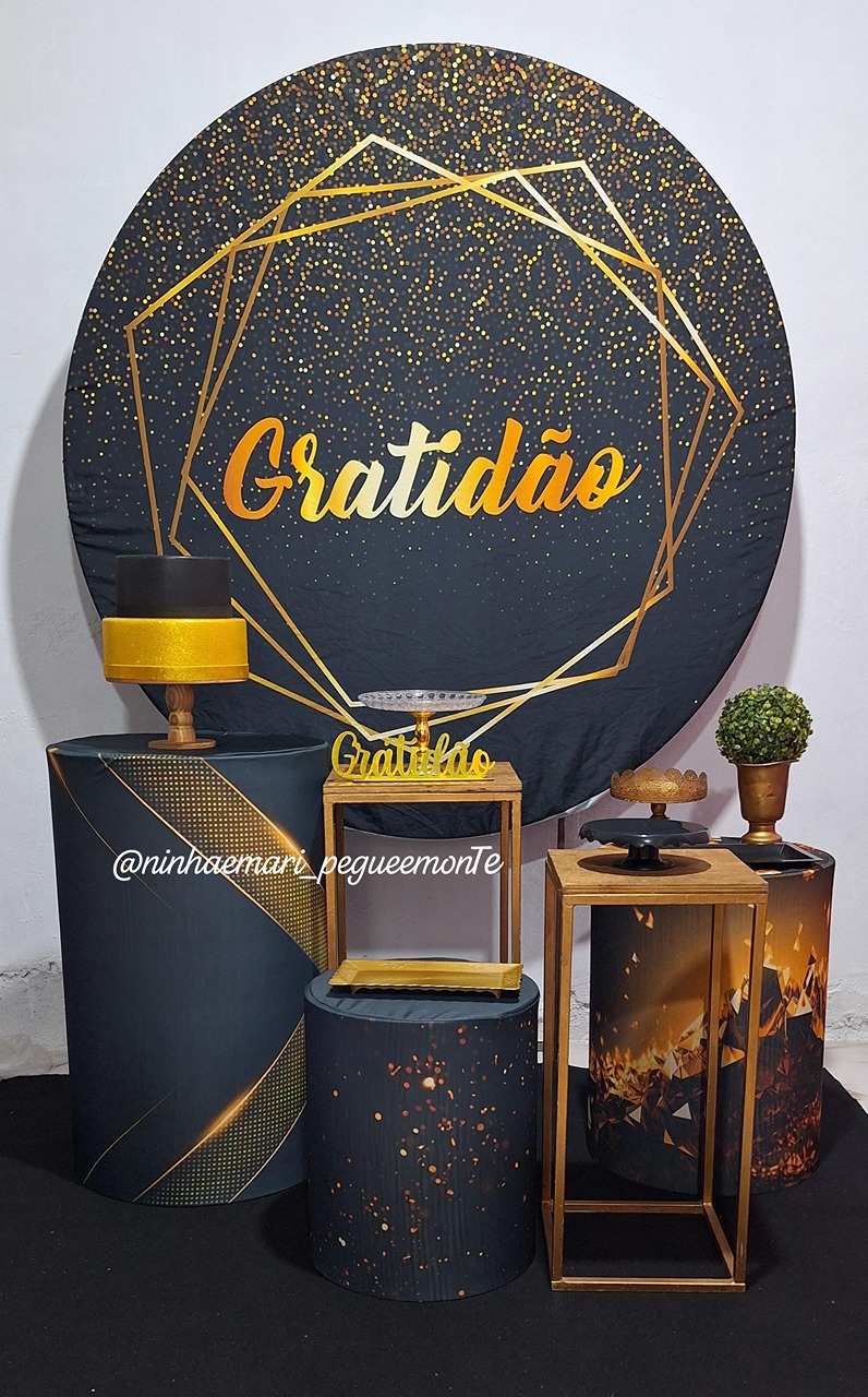 Kit Ouro Gratidão Preto - N&M-pegue e monte