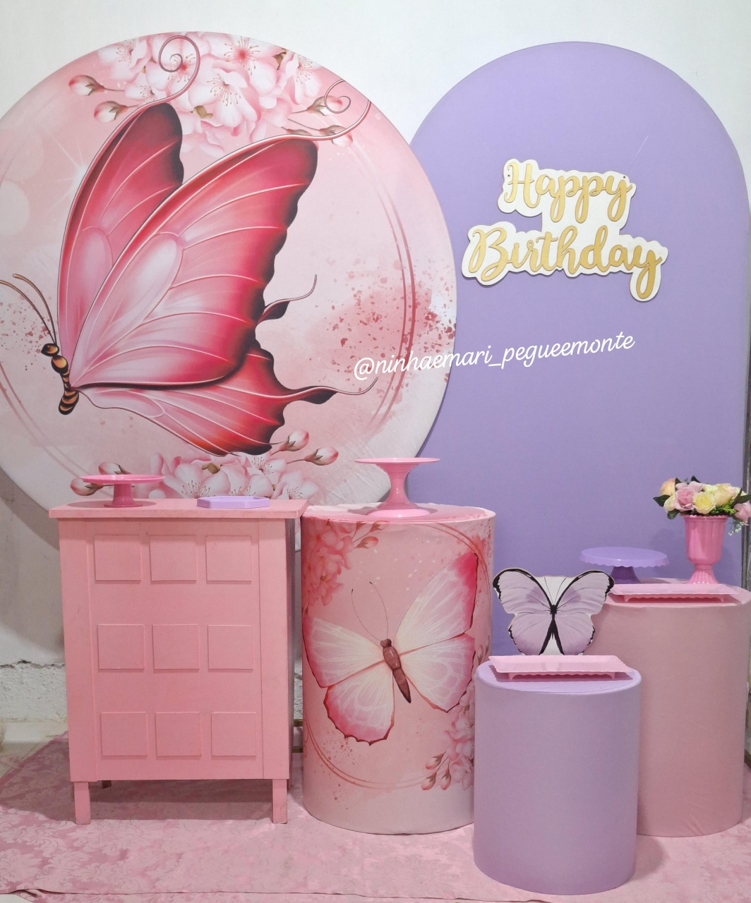 Kit Diamante Borboleta Rosa - N&M-pegue e monte