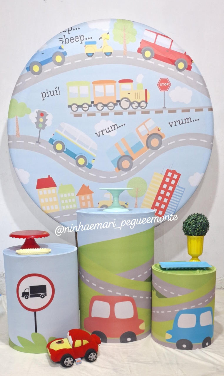 Kit Prata Carrinho  Meios de Transporte  - N&M-pegue e monte