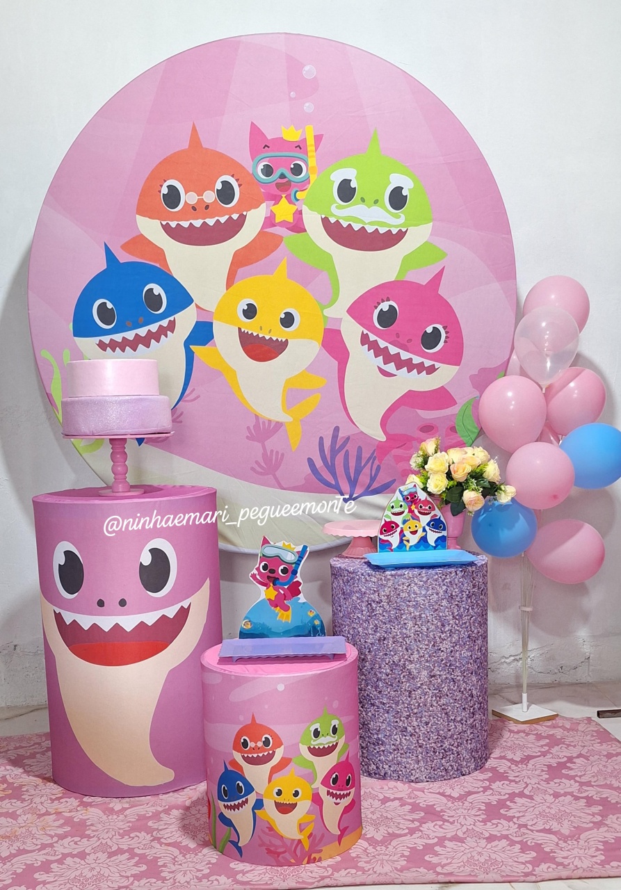 Kit Prata Baby Shark Menina  - N&M-pegue e monte