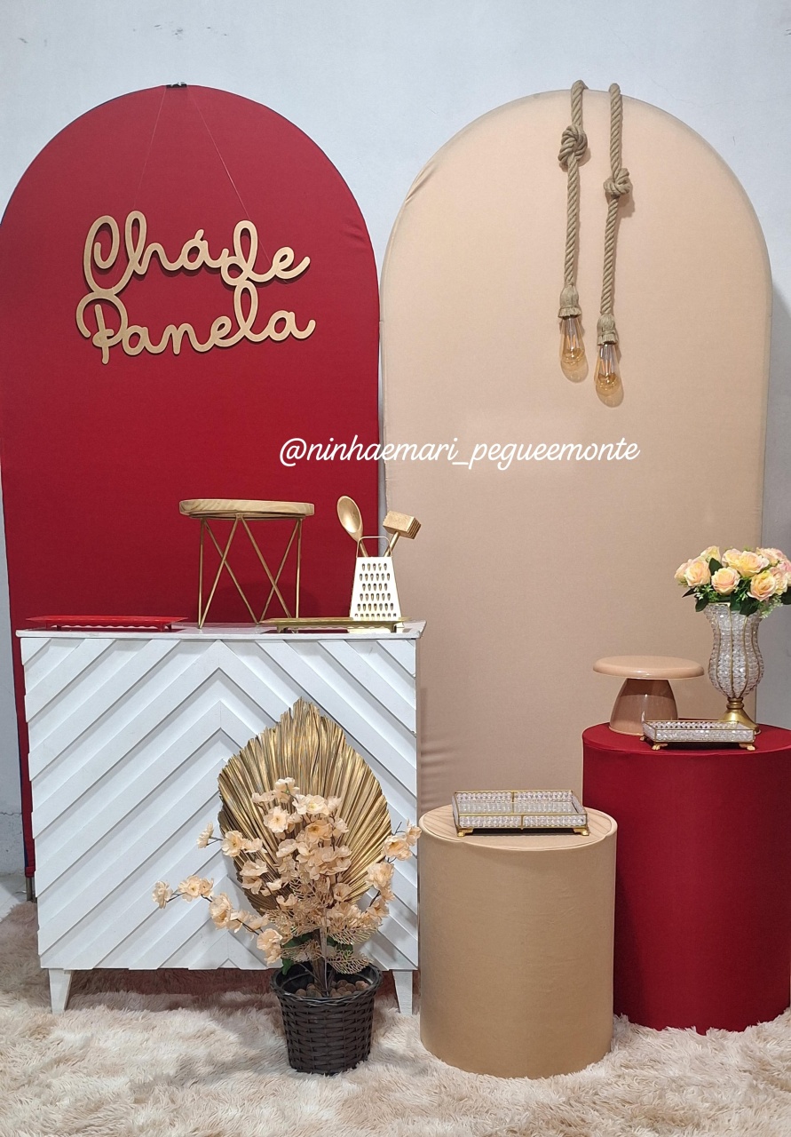 Kit Chá de Panela Vermelho E Bege - N&M-pegue e monte