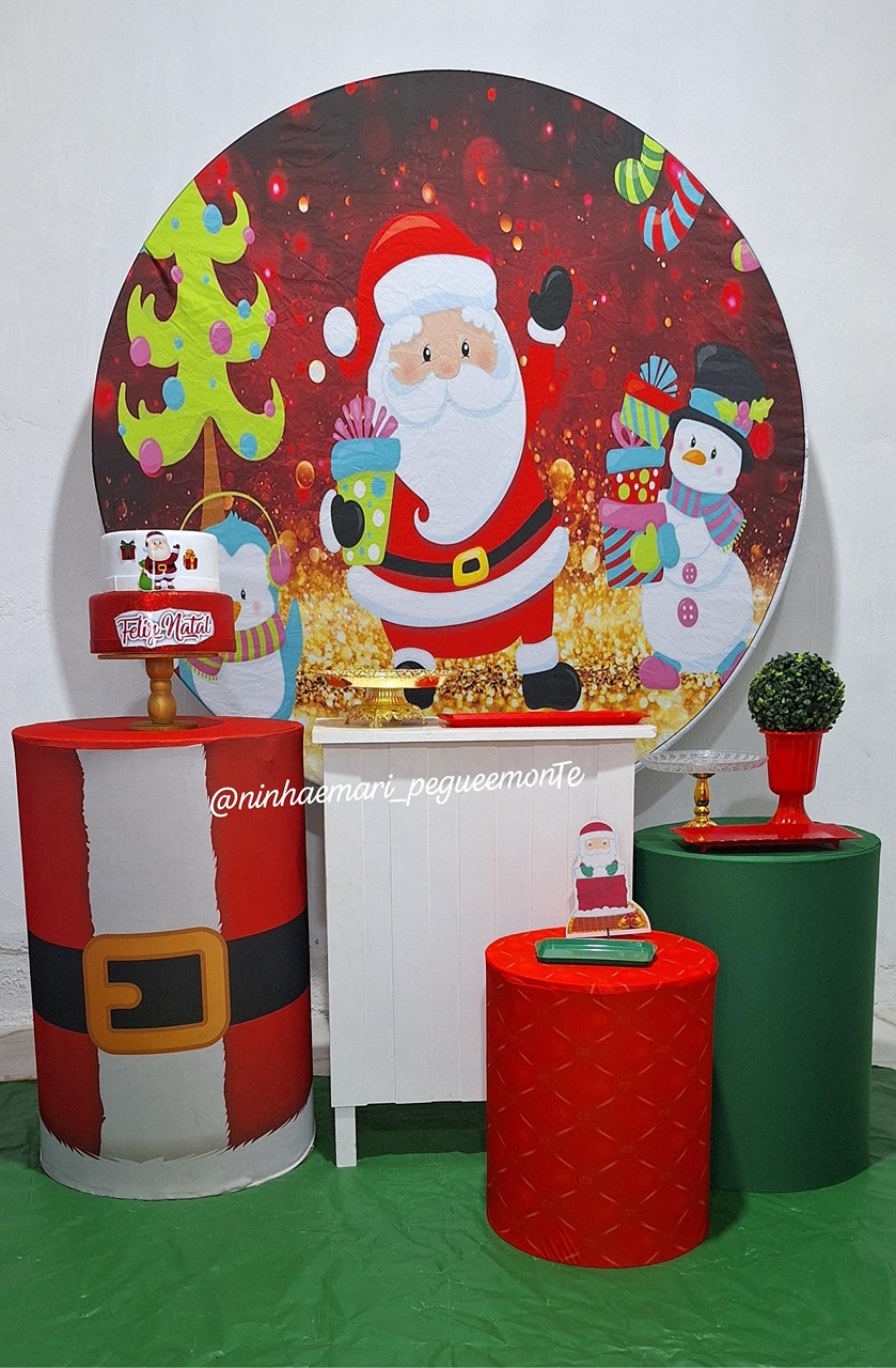 Kit Ouro Feliz Natal 7 Papai Noel Colorido  - N&M-pegue e monte