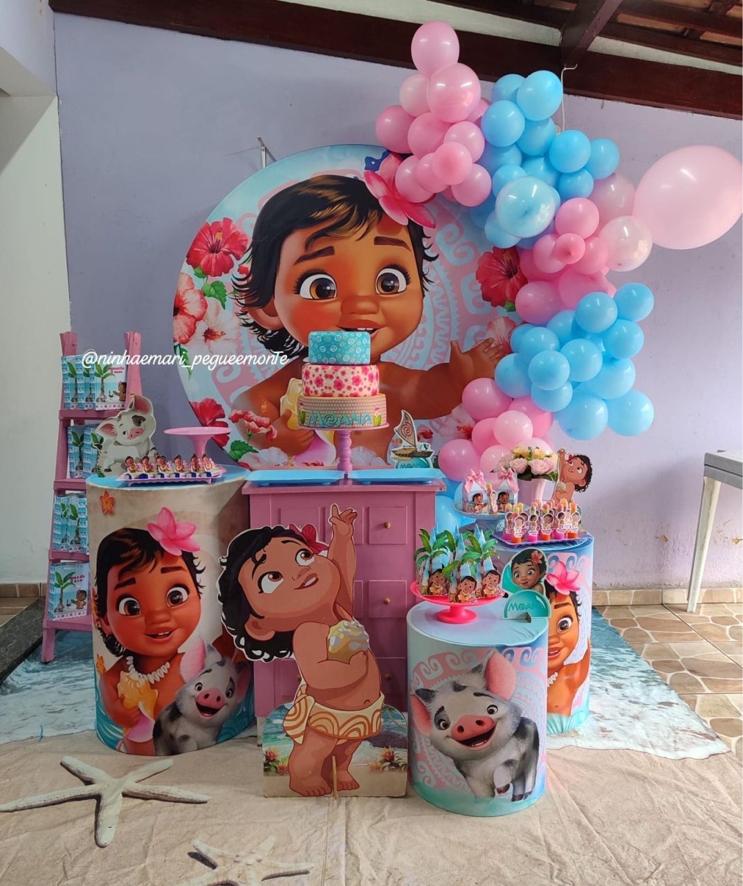 Decoração Moana Baby - N&M-pegue e monte