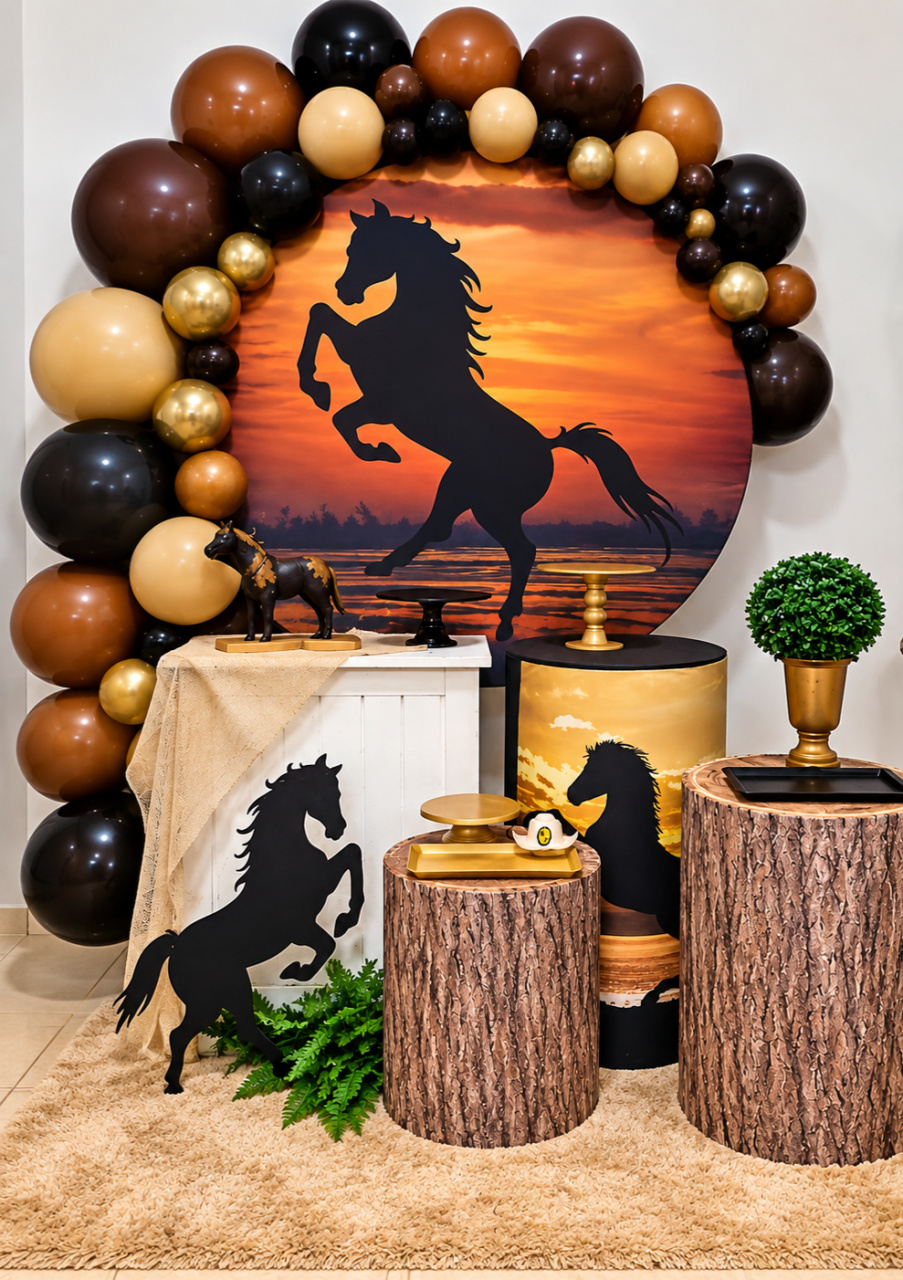Decoração Kit Ouro Cavalo - N&M-pegue e monte