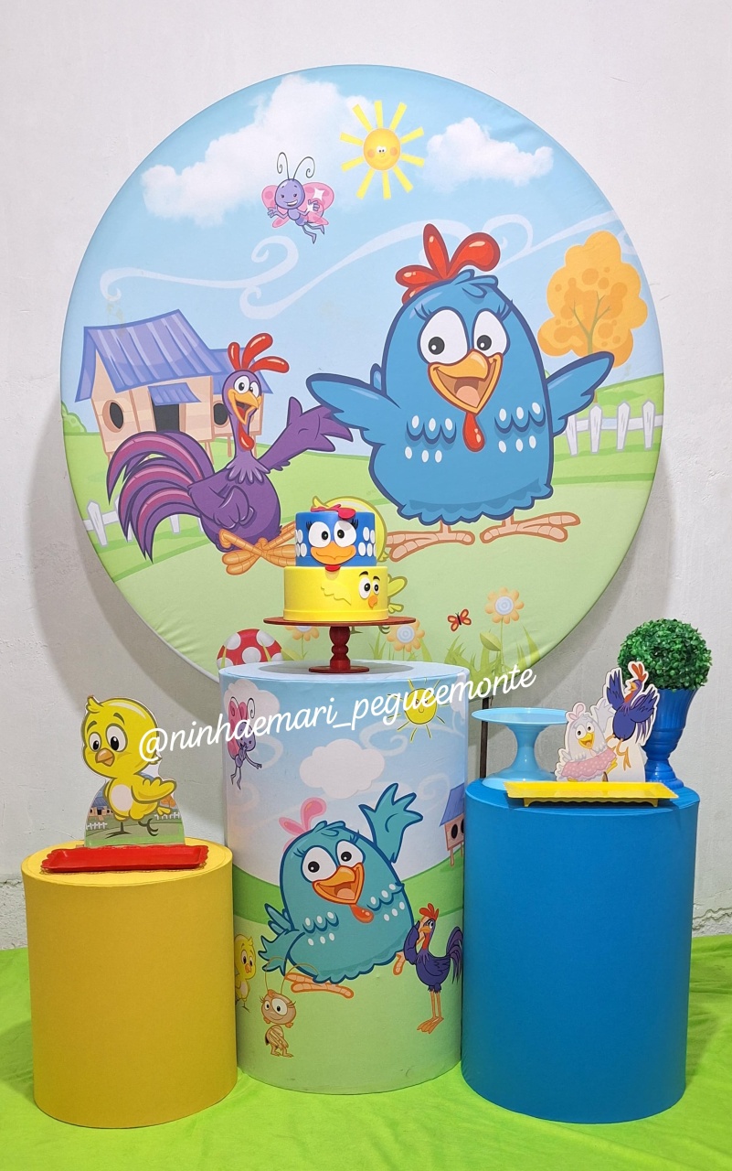 Kit Prata Galinha Pintadinha Menino - N&M-pegue e monte