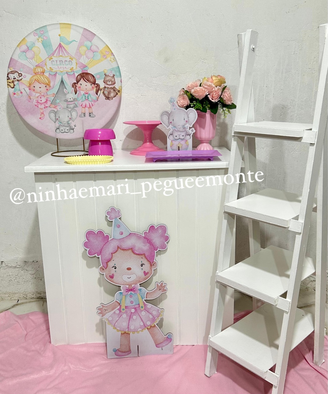Kit Mesa Circo Rosa - N&M-pegue e monte