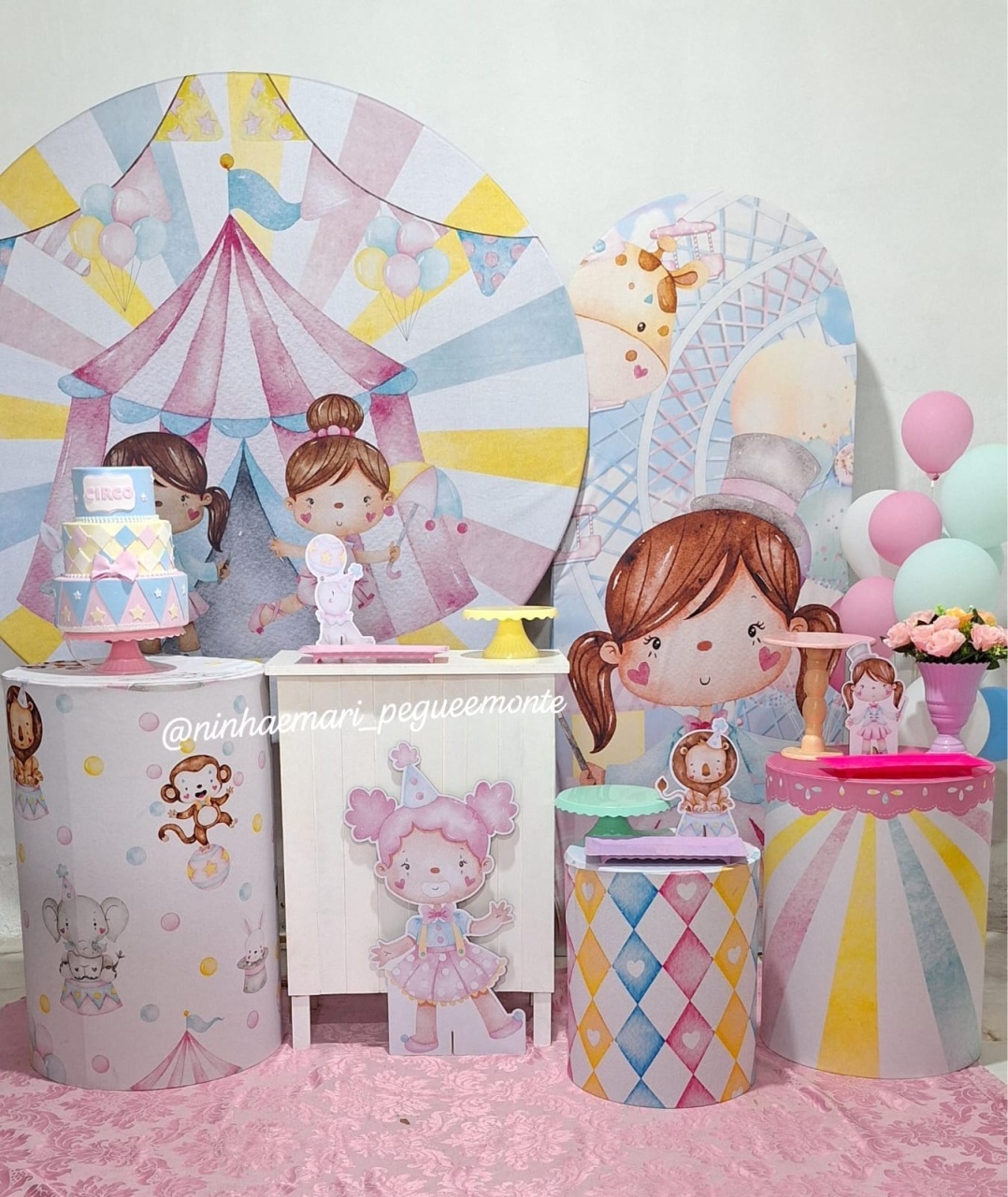 Kit Diamante Circo Rosa 2 - N&M-pegue e monte