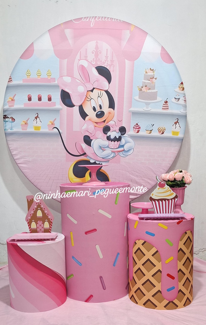 Kit Prata Minnie Confeiteira - N&M-pegue e monte