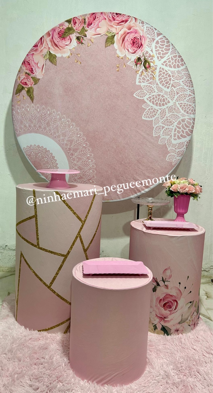 Kit Prata Rosa Floral - N&M-pegue e monte