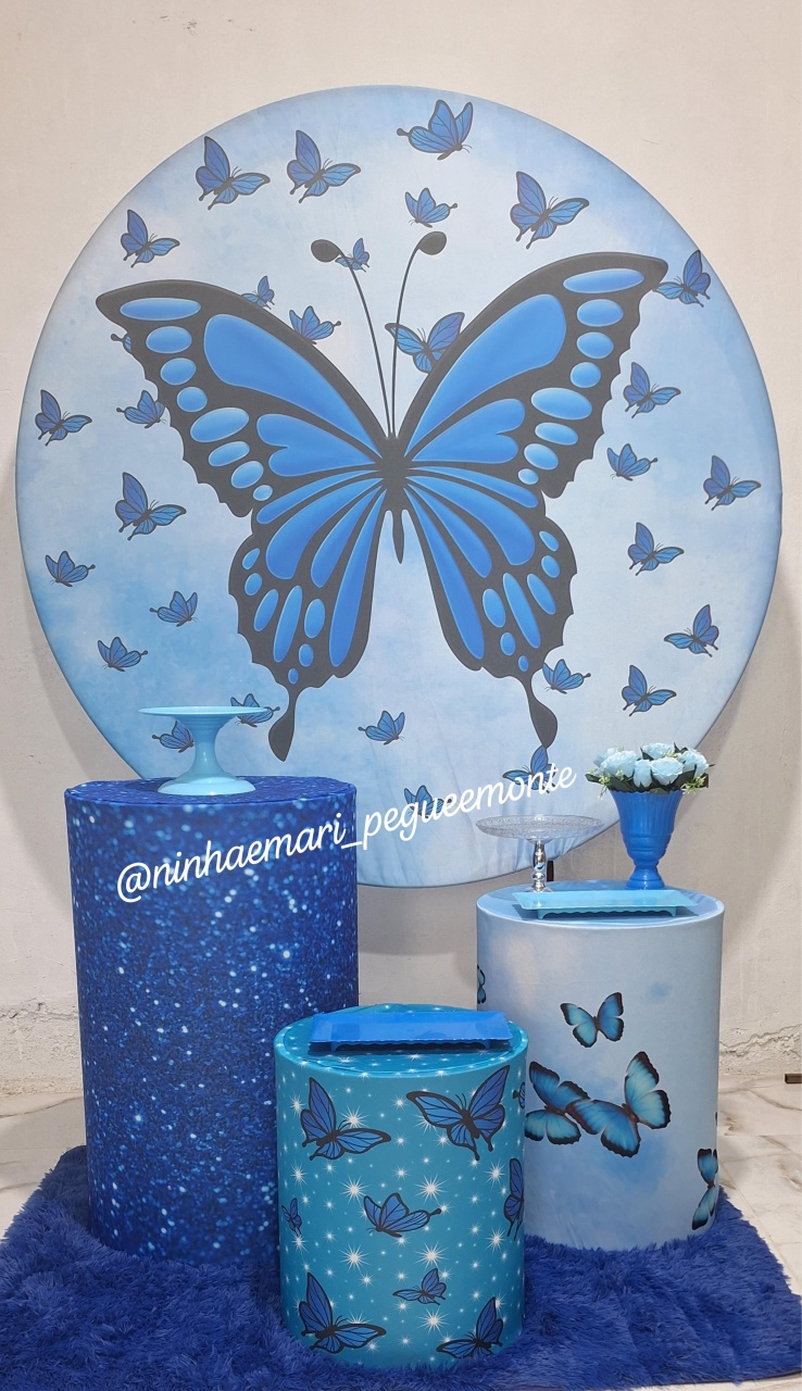 Kit Prata Borboleta Azul 1 - N&M-pegue e monte