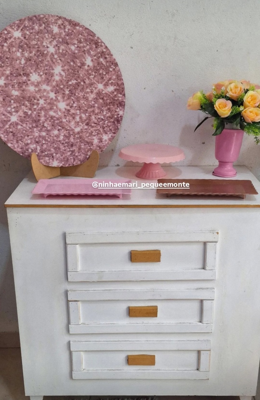 Kit Mesa Glitter Rose - N&M-pegue e monte