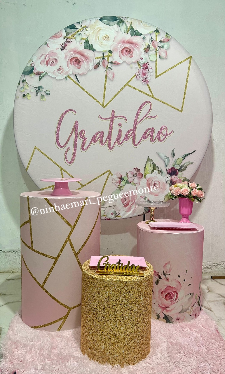 Kit Prata Gratidão Rosa - N&M-pegue e monte
