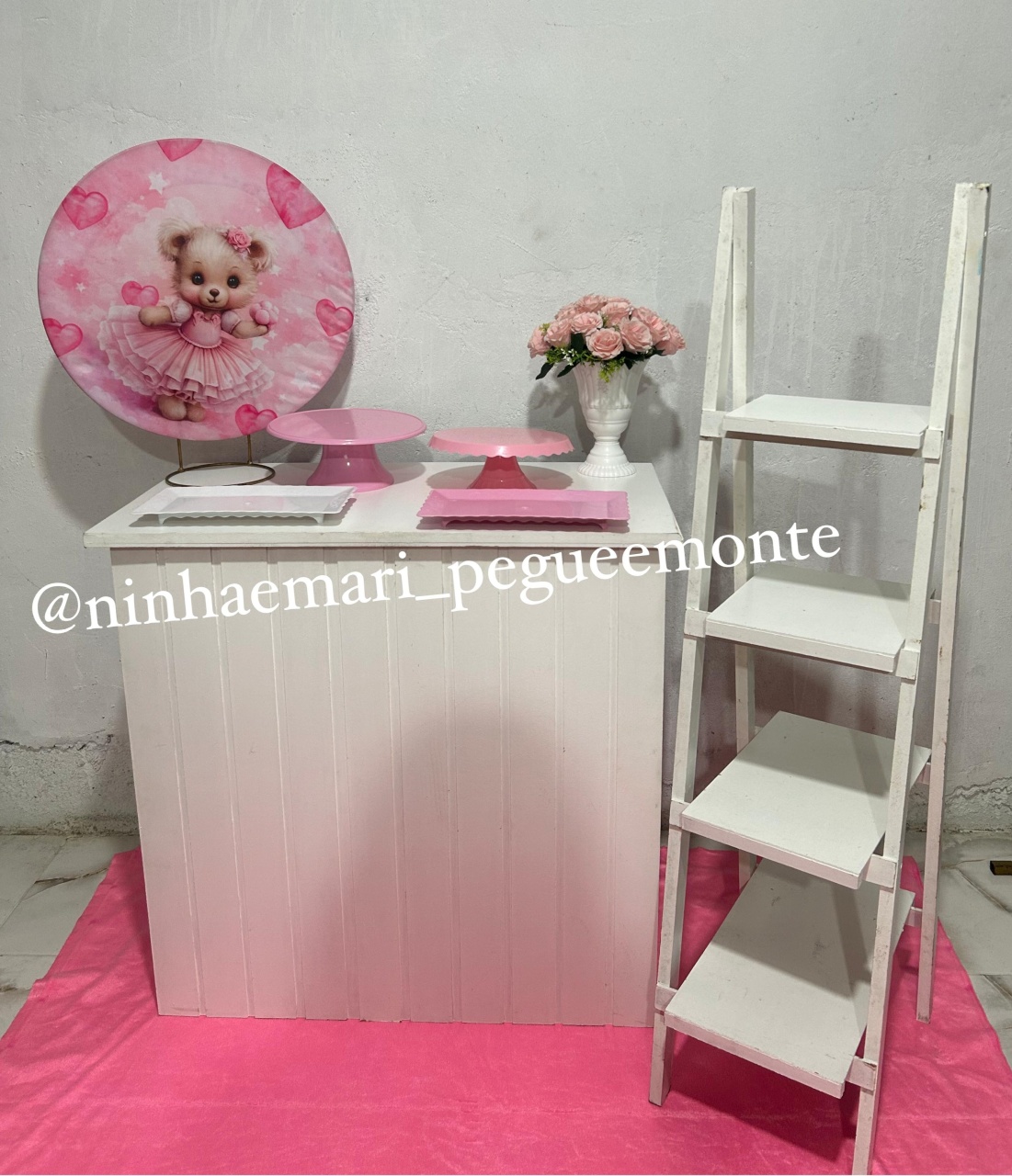Kit Mesa Ursinha Rosa - N&M-pegue e monte