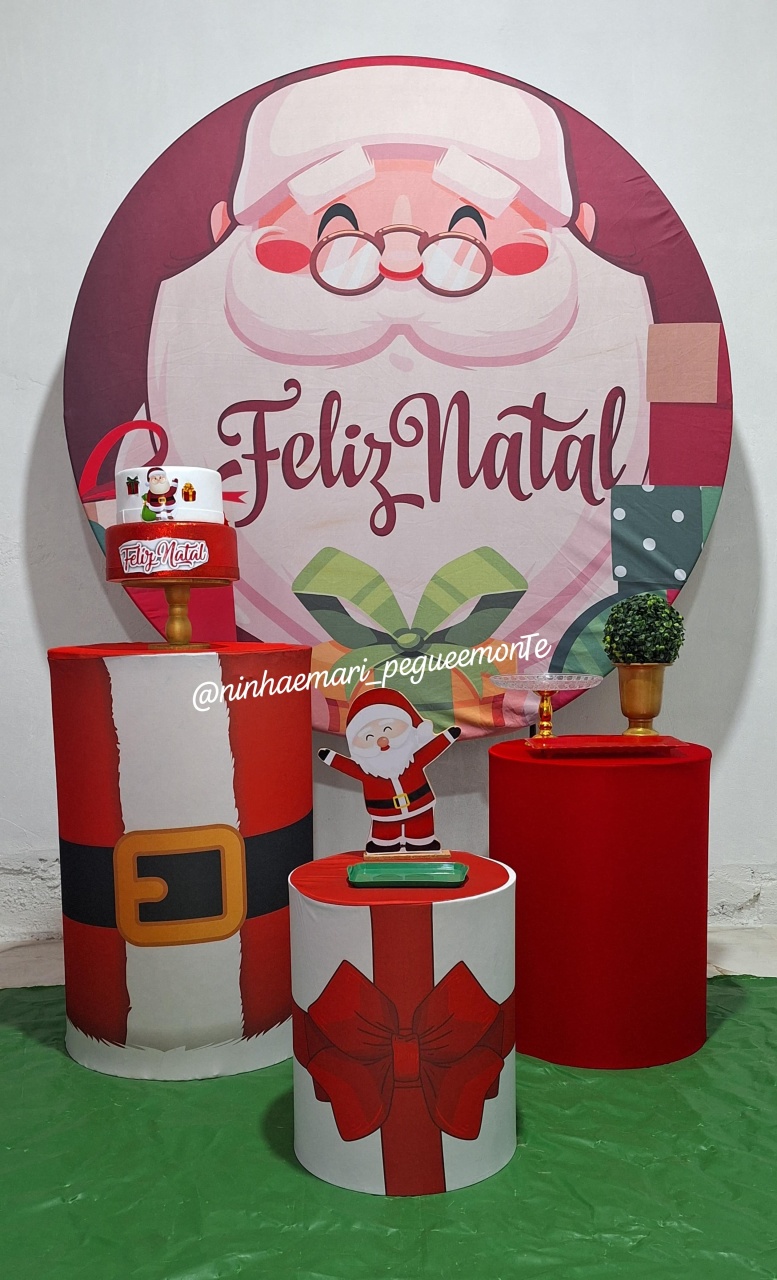 Kit Prata Feliz Natal 8 Papai Noel  - N&M-pegue e monte