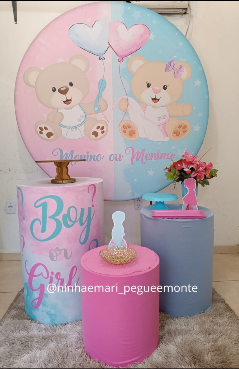 Kit Prata Chá Revelação Rosa E Azul - N&M-pegue e monte