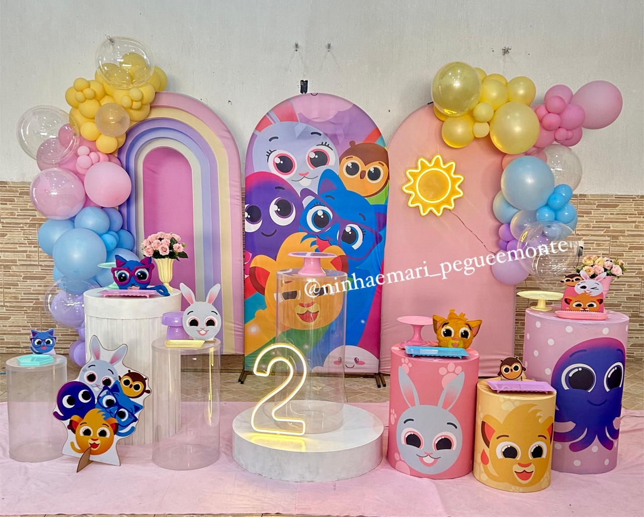 Decoração Bolofofo Menina 2 - N&M-pegue e monte