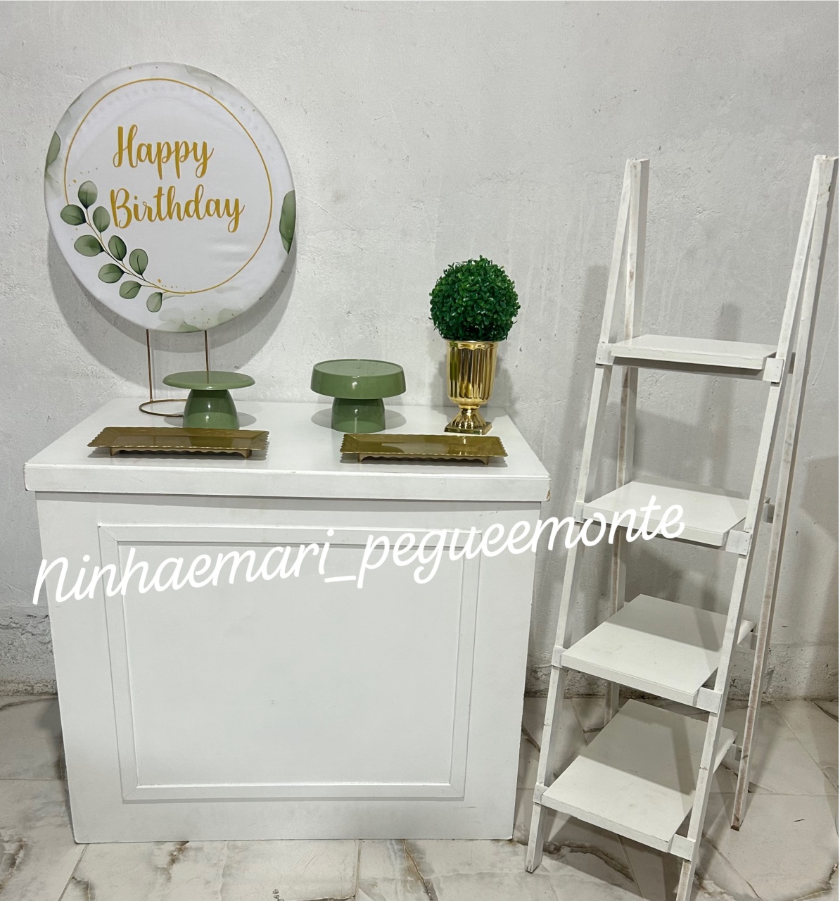 Kit Mesa Happy Birth Verde Oliva - N&M-pegue e monte