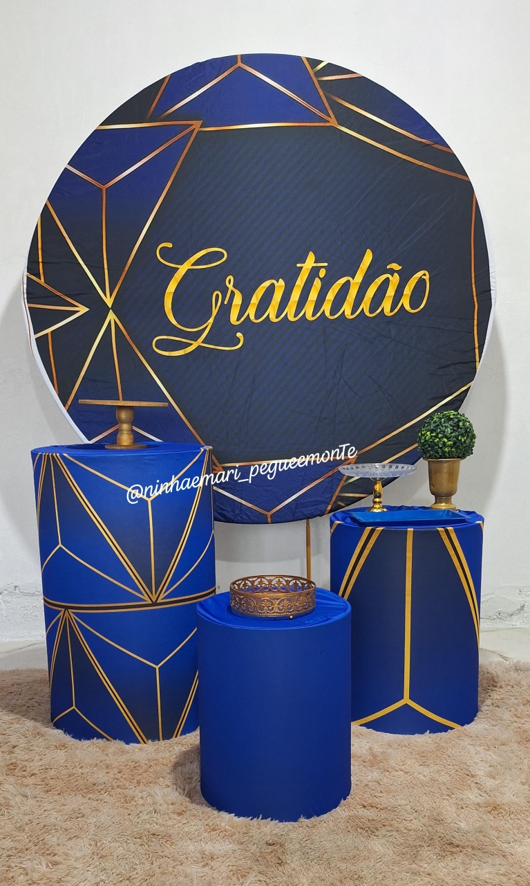 Kit Prata Gratidão Azul Royal  - N&M-pegue e monte
