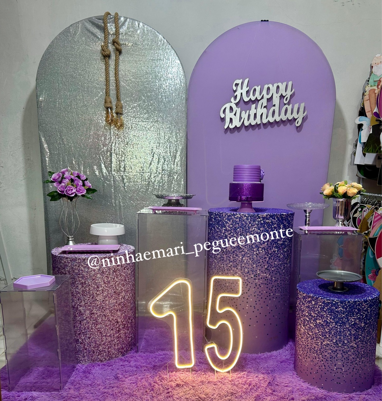 Kit Composição 15 Anos Lilas - N&M-pegue e monte