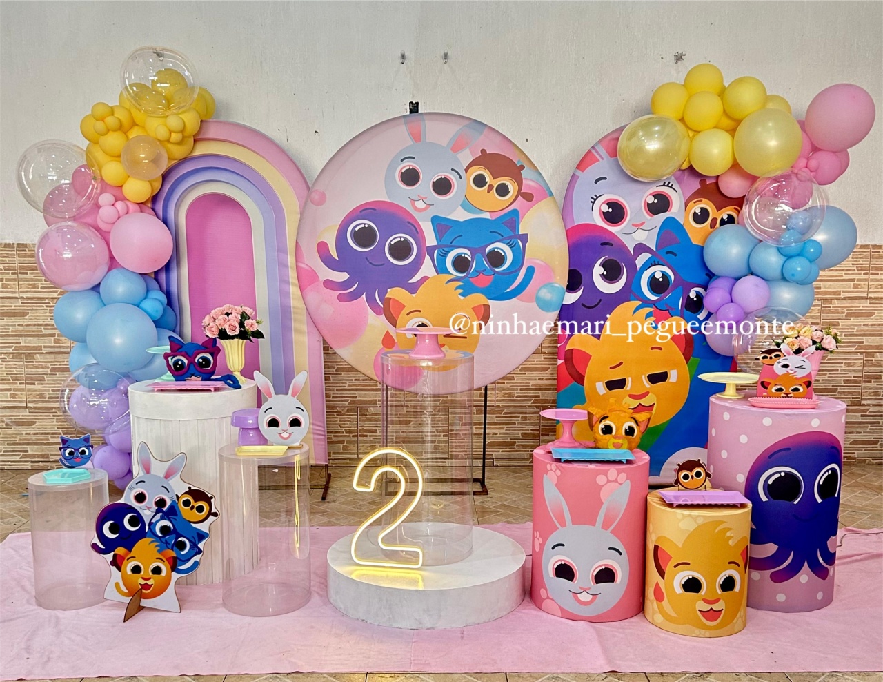 Decoração Bolofofo Menina - N&M-pegue e monte