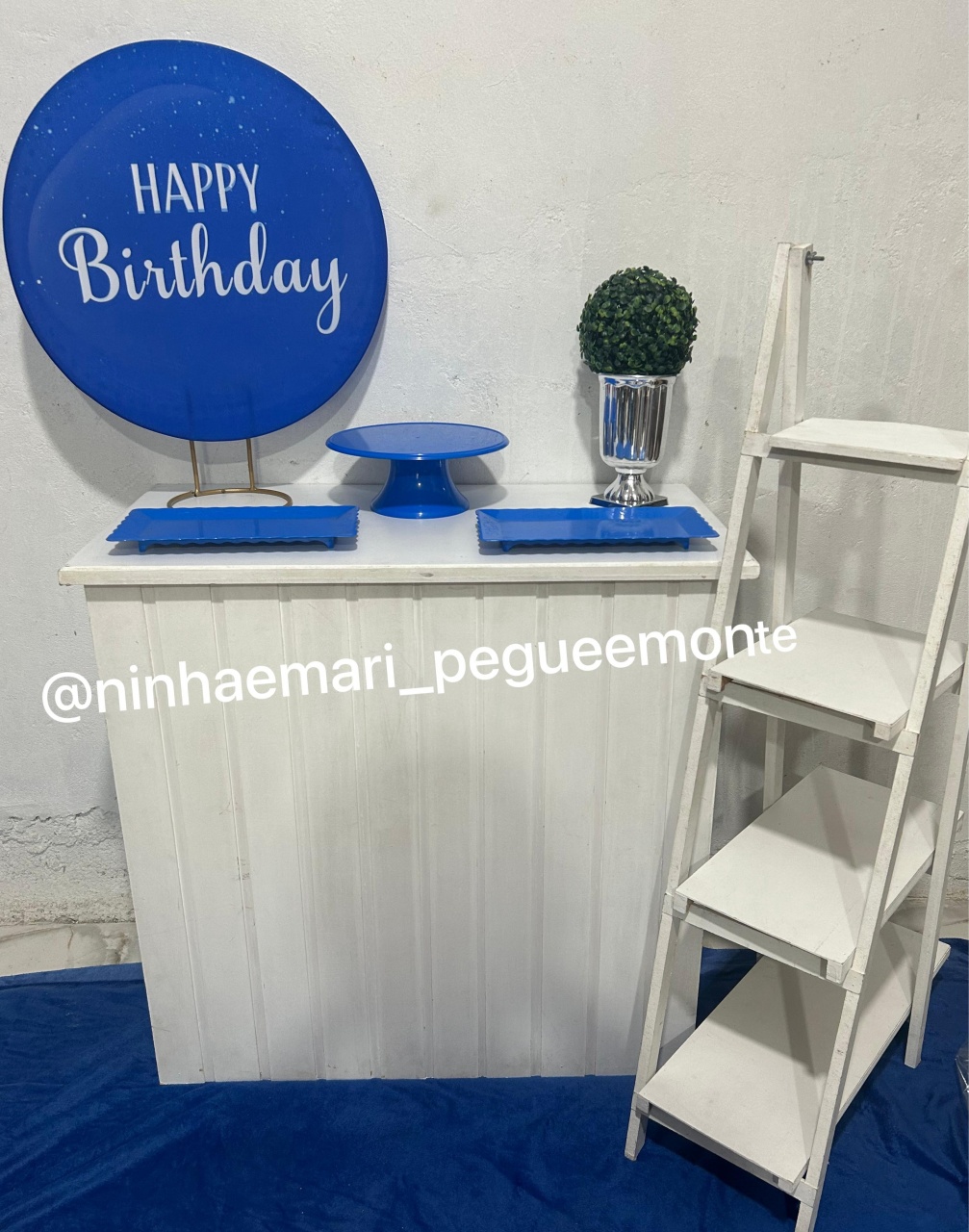 Kit Mesa Happy Birth Azul - N&M-pegue e monte