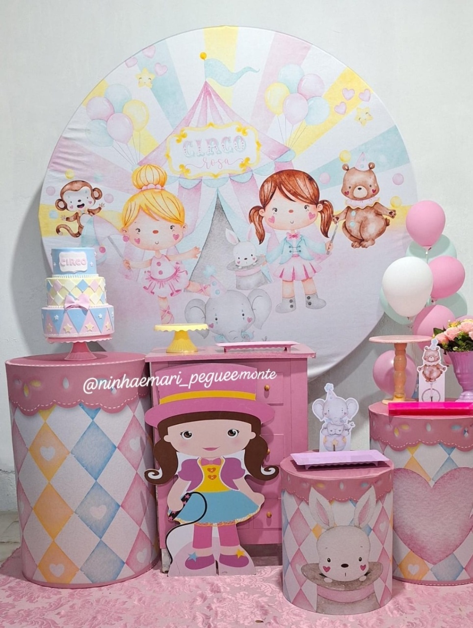 Kit Ouro Circo Rosa - N&M-pegue e monte