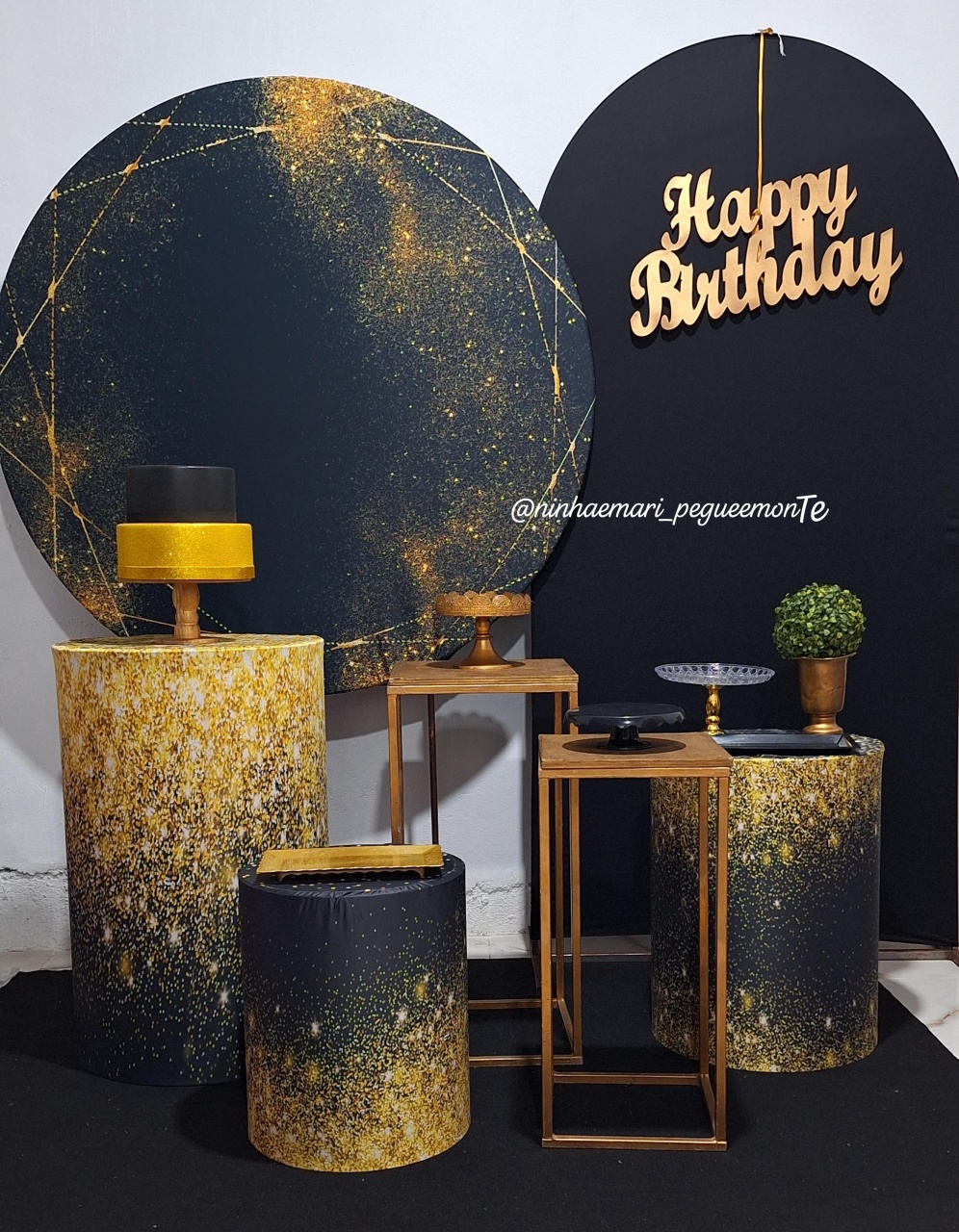 Kit Diamante Preto Com Dourado  - N&M-pegue e monte