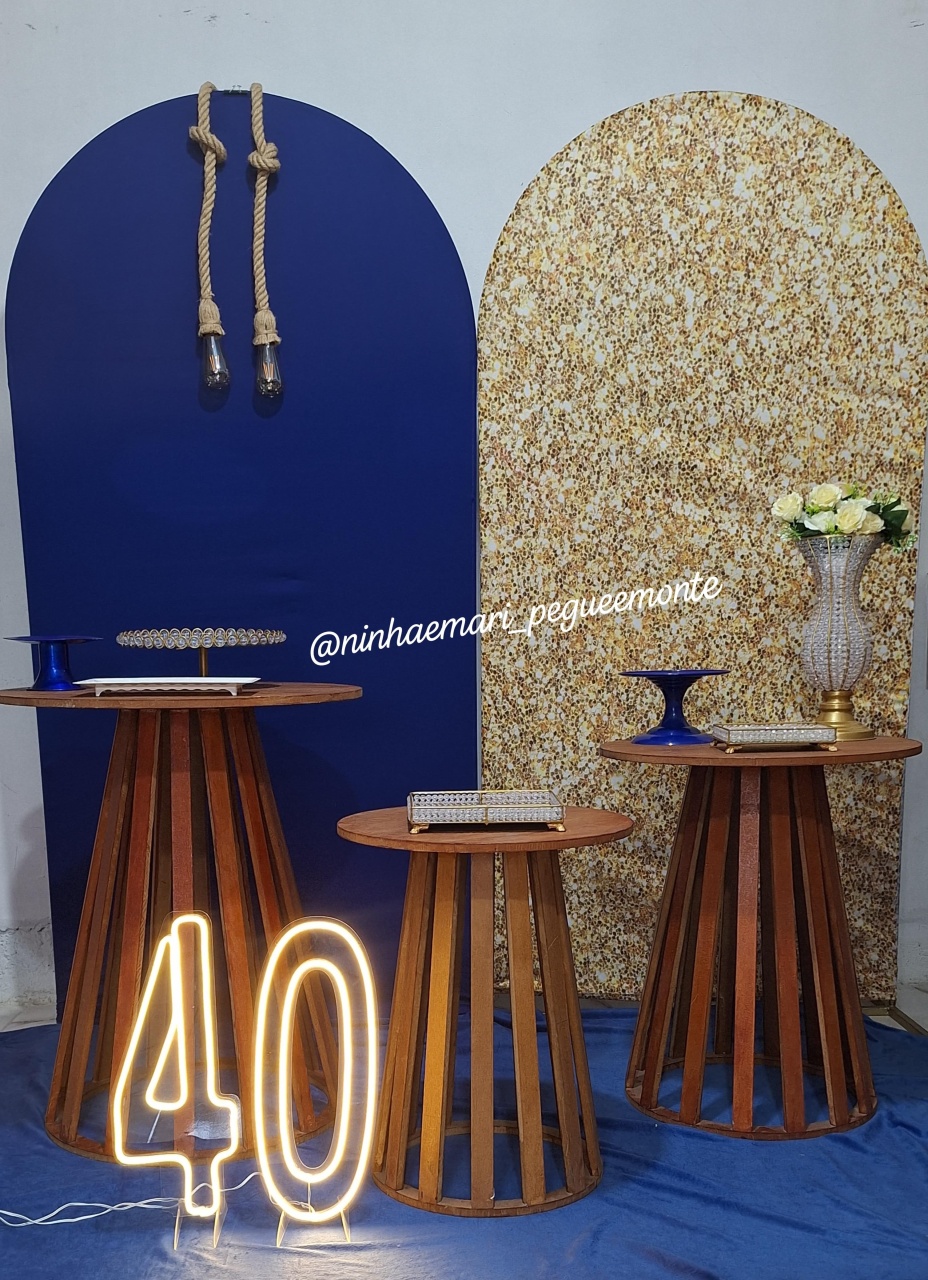 Kit Platina Azul Royal E Dorado   - N&M-pegue e monte