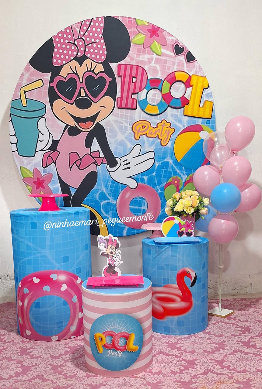 Kit Prata Pool Party Minnie  - N&M-pegue e monte