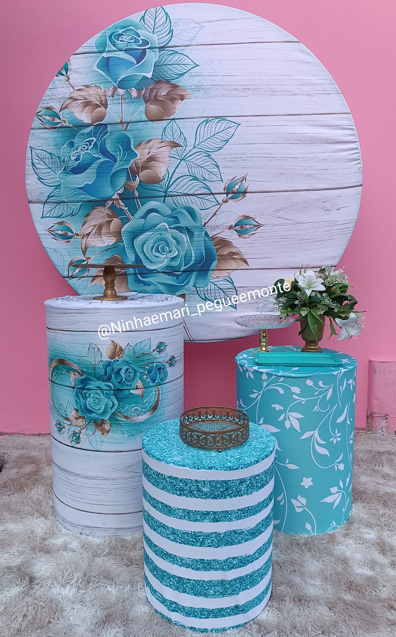 Kit Prata Floral Verde Água  - N&M-pegue e monte