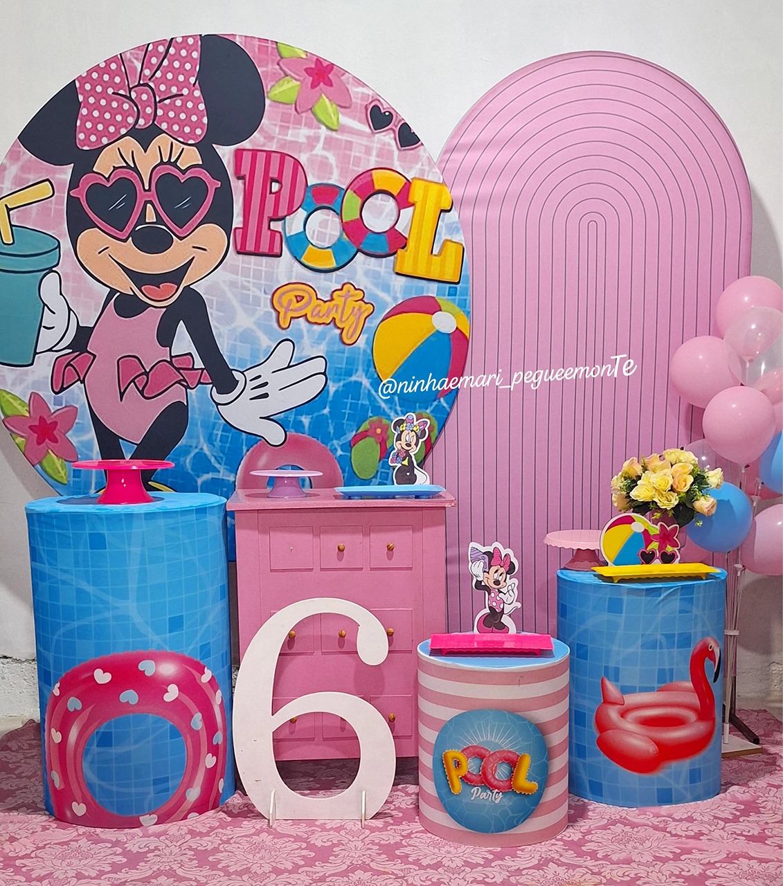 Kit Diamante Minnie Pool Party  - N&M-pegue e monte