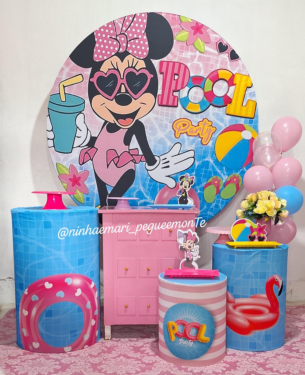 Kit Ouro Pool Party Minnie  - N&M-pegue e monte