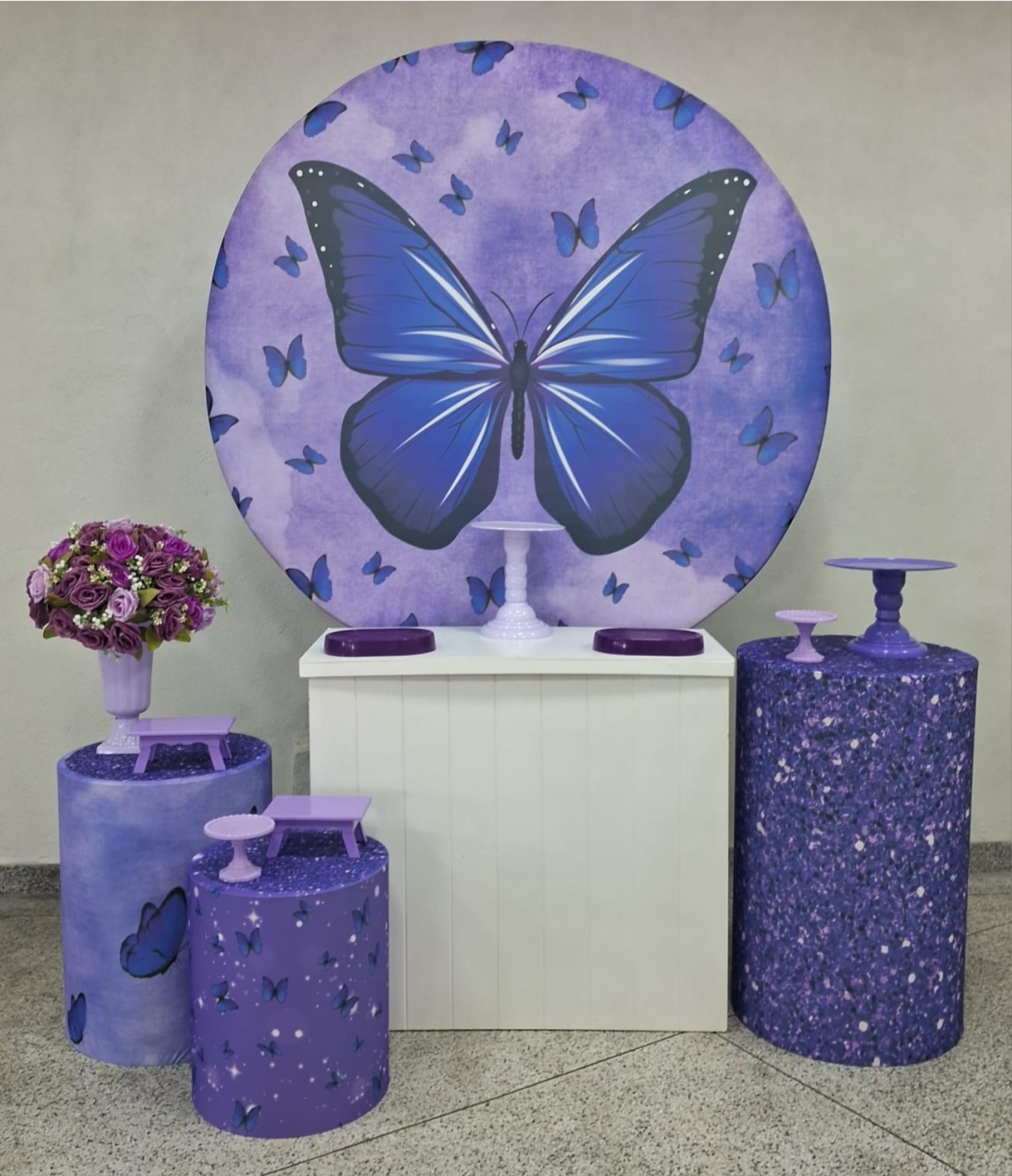 Kit Prata Borboleta Lilás - Lili decorações pegue emonte