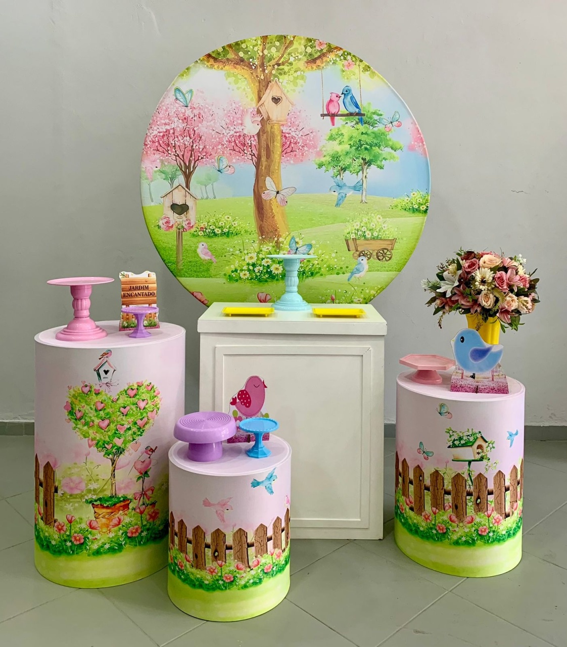 Kit Prata Jardim Encantado  - Lili decorações pegue emonte