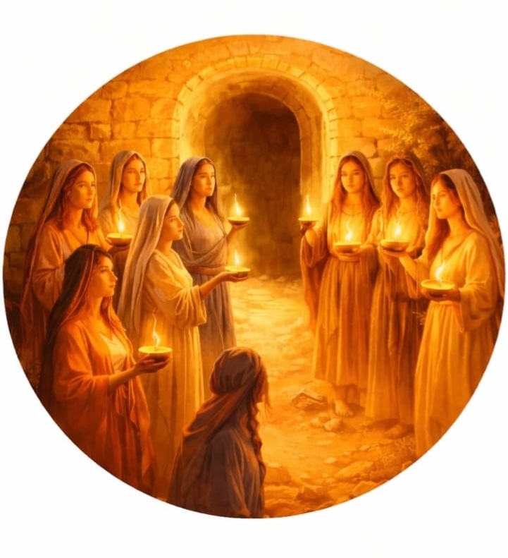 Capa Painel Redondo As 10 Virgens - Lili decorações pegue emonte