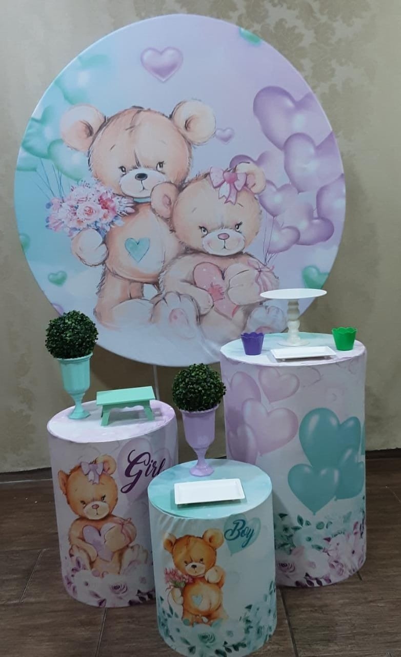 Kit Bronze Chá Revelação Verde E Lilás - Lili decorações pegue emonte