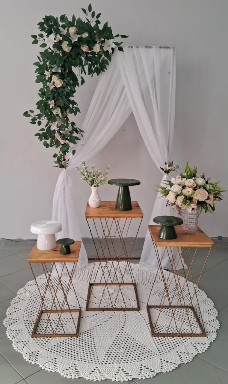 Composição Casamento Mesa Treliça Verde - Lili decorações pegue emonte