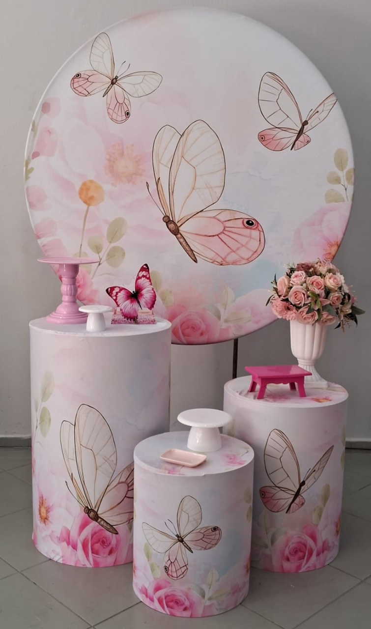 Kit Bronze Borboleta Rosa 02 - Lili decorações pegue emonte
