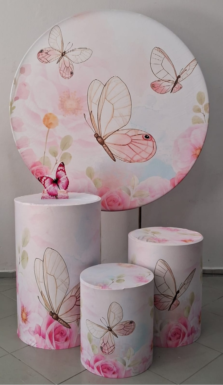 Kit Básico Borboleta Rosa 02 - Lili decorações pegue emonte