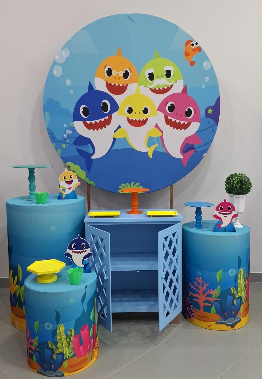 Kit Prata Baby Shark - Lili decorações pegue emonte
