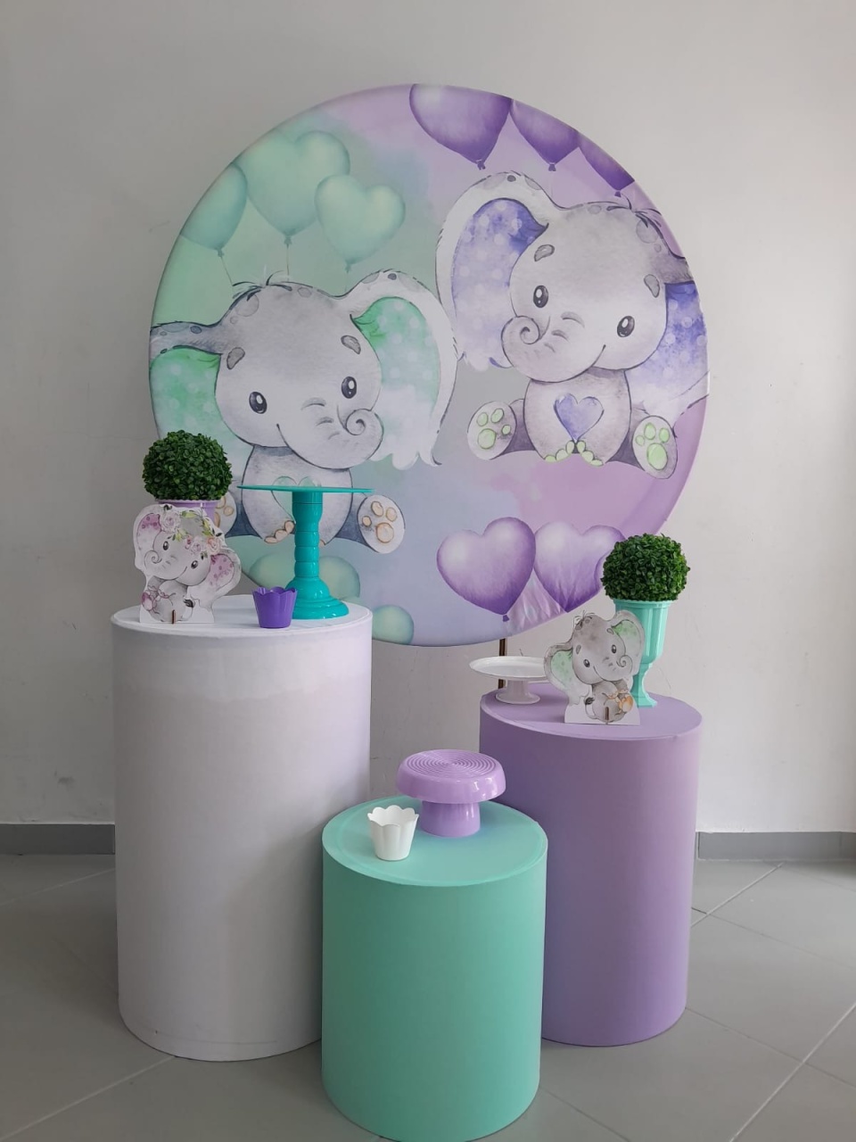 Kit Bronze Chá Revelação Elefantinho  - Lili decorações pegue emonte