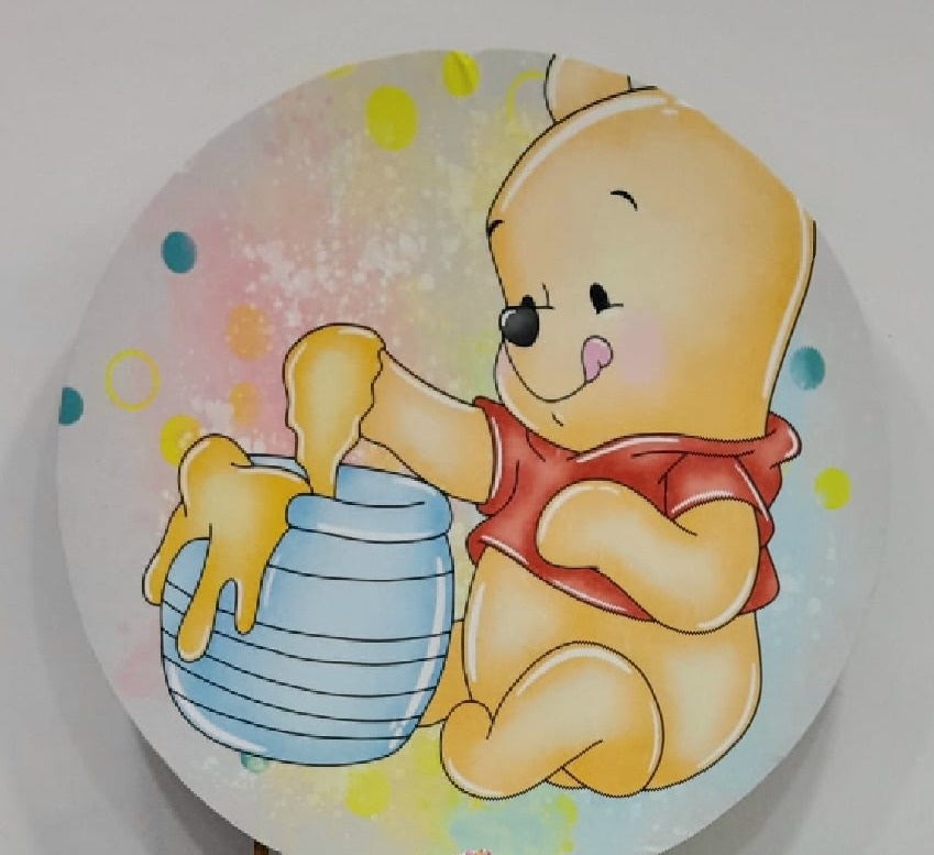 Capa de Painel Redondo Ursinho Pooh - Lili decorações pegue emonte
