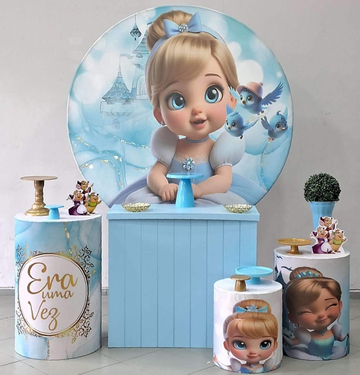 Kit Prata Cinderela Baby - Lili decorações pegue emonte